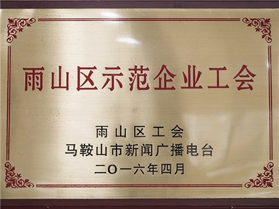 2016年榮獲雨山區(qū)示范企業(yè)工會(huì)